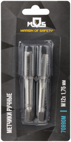 Hand taps, set of 2 pcs. M12 x 1.75 mm