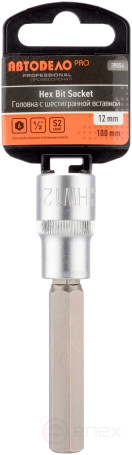 Головка (1/2";L=100mm) со вставкой HEX 12 мм АвтоDело PRO (39054)