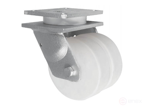 Колесная опора д.200 мм поворотная сдвоенная большегрузная точеный полиамид