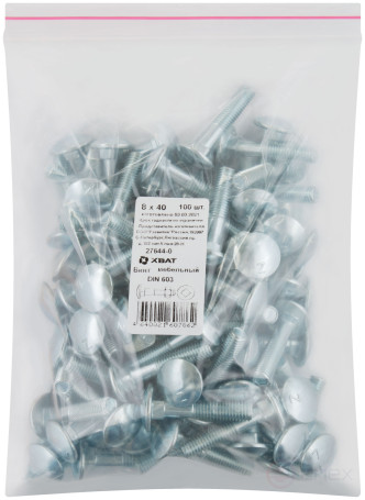 Furniture screw (DIN 603) 8x40 (packing 100 pcs)