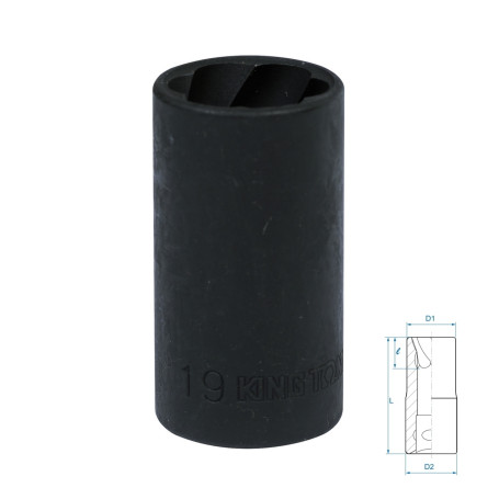 Head for damaged fasteners 1/2", 19 mm KING TONY 9TD403-19M