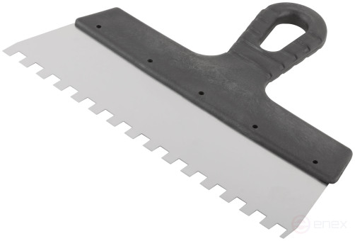 Шпатель фасадный нержавеющий зубчатый 250 мм / зуб 8 мм