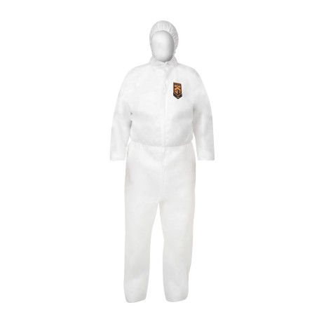 KleenGuard® A50 Breathable Jumpsuit for protection against splashes of liquids and solid particles - Hooded / White /XL (25 overalls)