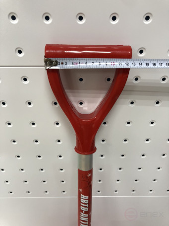 Лопата автомобильная ЦВЕТНАЯ "Авто-Актив" 275х365мм с алюминиевой планкой с алюм. черенком и V-ручкой