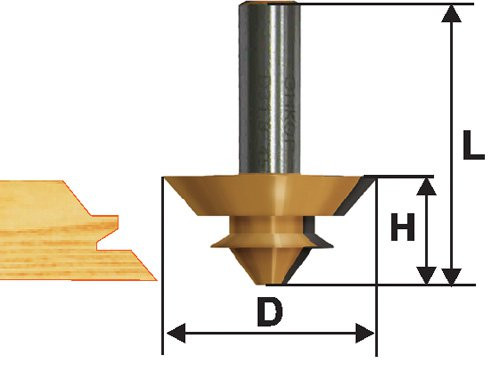 Milling cutter combined universal F44.5X21 mm, shank 12 mm
