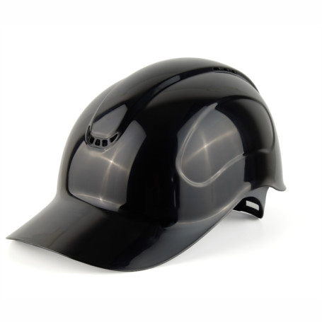 Absolute black protective helmet, chin strap with 4-point fastening, 20 pcs.