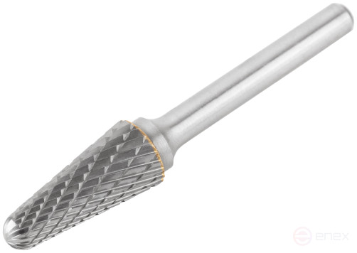 Шарошка карбидная, штифт 6 мм, тип "L", коническая закругленная 12х28х71 мм