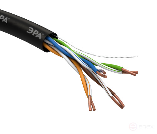 U-4-PE Кабель витая пара ЭРА U/UTP 4x2x24 AWG Cat5e CU PE OUTDOOR 305м