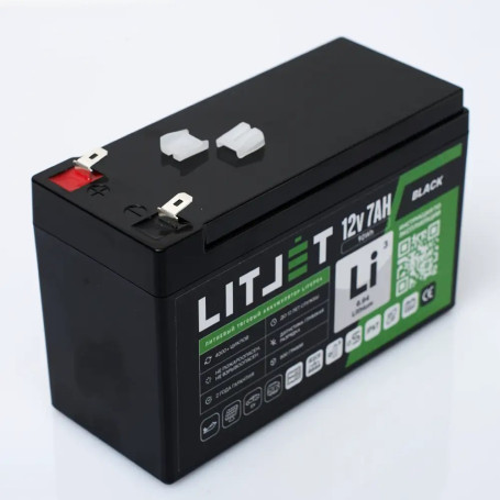 Lithium traction battery LITJET BLACK LiFePO4 12V 7Ah 90Wh IP67