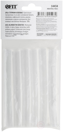 Crystal clear adhesive rods 11x100 mm, 6 pcs.