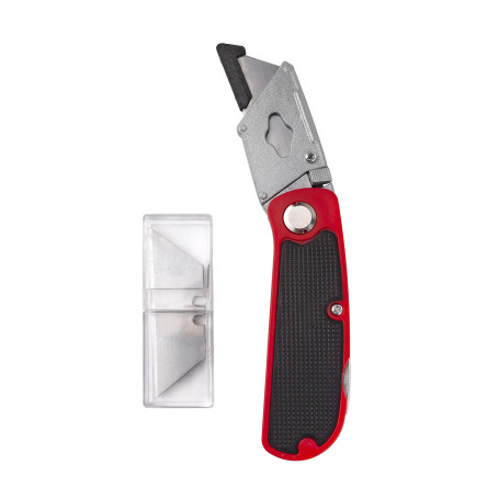 Trapezoidal knife with automatic locking