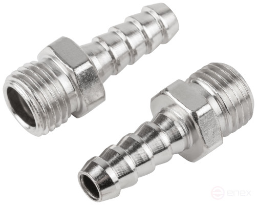 Herringbone connector adapters 8 mm - 1/4" external thread, 2 pcs.
