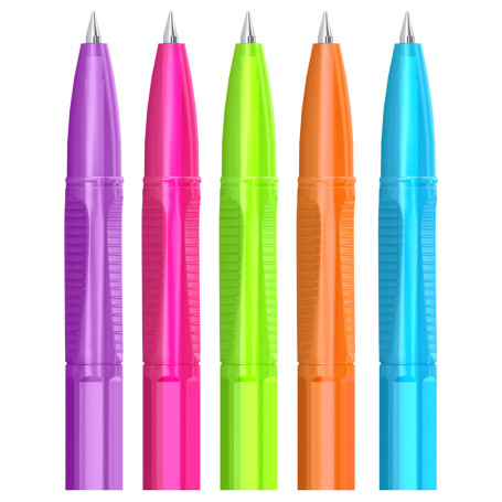 Berlingo "Tribase Neon" ballpoint pen blue, 0.7 mm, assorted case