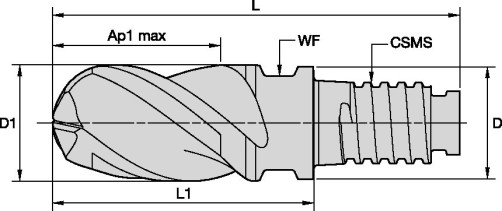 Milling cutter ABBE1600X3CN K600