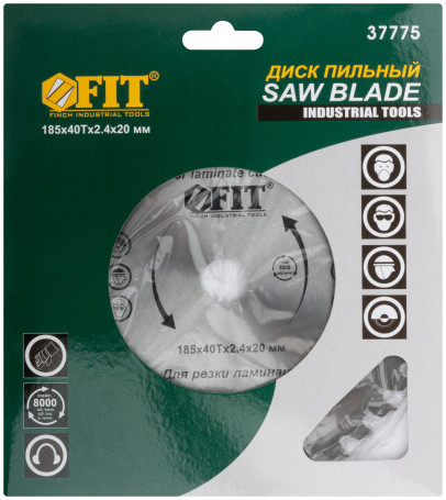 Saw blade for circular saws on laminate 185 x 20/16 x 40T