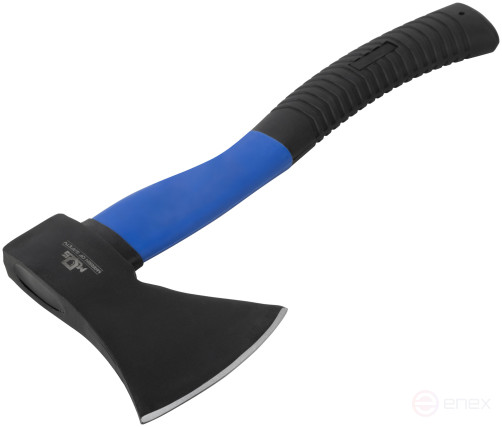 The axe is forged steel, reinforced fiberglass handle 600 gr.
