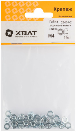 Гайка оцинкованная М4 (фасовка 35 шт ) DIN 934