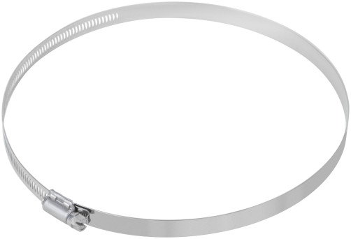 Crimp clamp, 12.7 mm wide, stainless steel.steel 130-203 mm