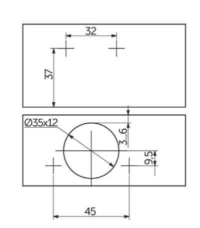 Петля полунакладная с пружиной 45мм h0 slide-on AKS LIGHT 52г