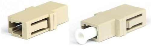 FA-P00Z-LC/LC-N/WH-BG Optical adapter LC-LC, MM, simplex, plastic housing, beige, white caps