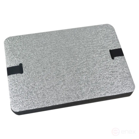 Tourist seat, 5-layer grey, with foil, moisture-proof, multi-layered, foam/karemat, camping seat, hiking/hiking trunk 350x240x25 mm