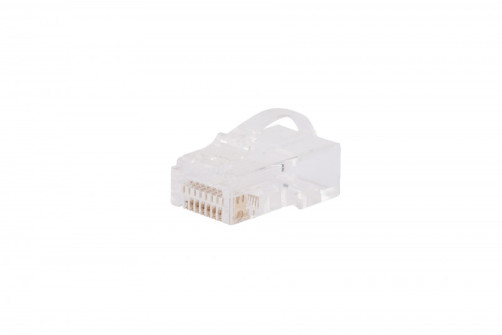 PLEZ-8P8C-UA-C5-100 RJ-45 light termination connector (8P8C) for twisted pair, Arch tab, category 5e (50 µ"/ 50 micro-inches), universal (for single-core and multi-core cable) (100 pcs.)