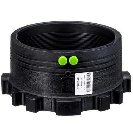The sleeve for the flange is electro-welded with a clearance of 225 mm PE 100 SDR 11