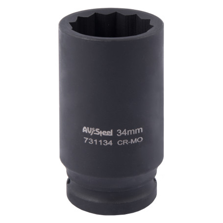 Головка ударная 3/4" двенадцатигранная удлиненная 34мм "AV Steel" AV-731134
