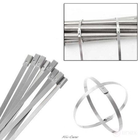 Steel ties (AISI 304) STS 4.6x400 mm, 100 pcs. MALIEN