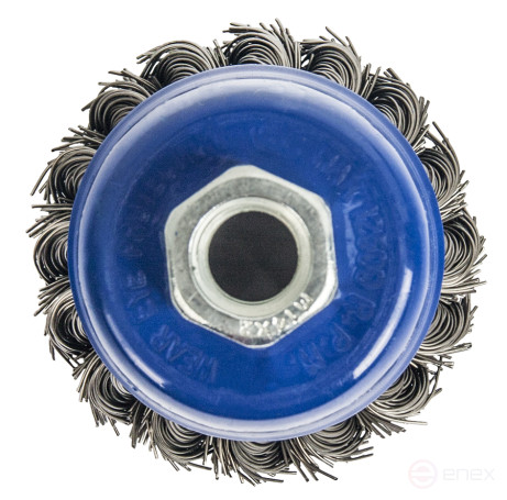 Bowl-shaped twisted PRACTICE Cord Brush 65 mm M14 (1 pc.) blister (032-454)