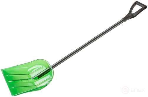 Snow shovel, polycarbonate, aluminum handle, small 340x385x1350 mm