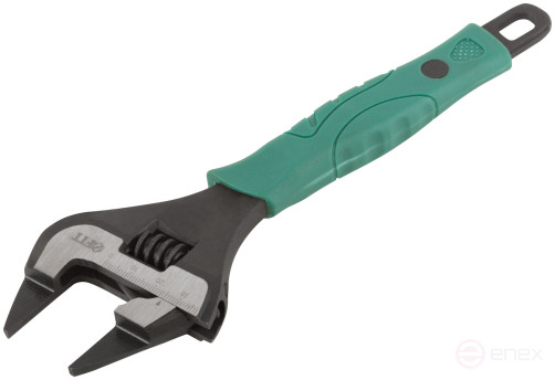 Adjustable key "Carat", CrV, sharpened narrow jaws, scale, magnified.gripper, rubberized.handle 200mm (39mm)