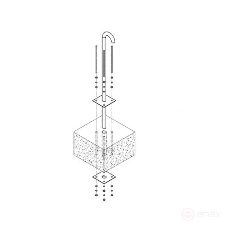 Gusak-penetration on a flat roof for cable entry PG 48/41-2000 MALIEN (outer pipe diameter = 48 mm, inner DN = 41 mm, powder-polymer coating RAL 7040)