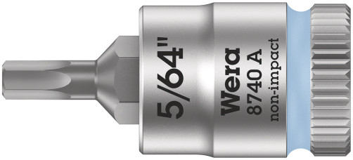 8740 A Hex-Plus Zyklop End head with an insert for an internal hexagon, DR 1/4", 5/64" x 28 mm