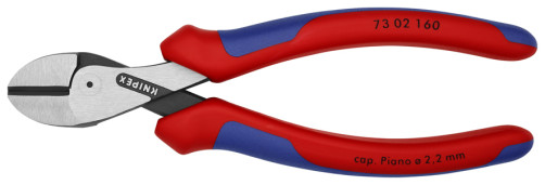 KNIPEX X-Cut® бокорезы, рез: провол. мягк. Ø 4.8 мм, ср. Ø 3.8 мм, тв. Ø 2.7 мм, роял. струна Ø 2.2 мм, L-160 мм, чёрн., 2-к ручки