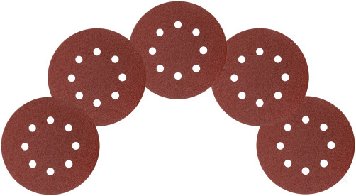 Круги шлифовальные с отверстиями (липучка), алюминий-оксидные, 125 мм, 5 шт. Р 60