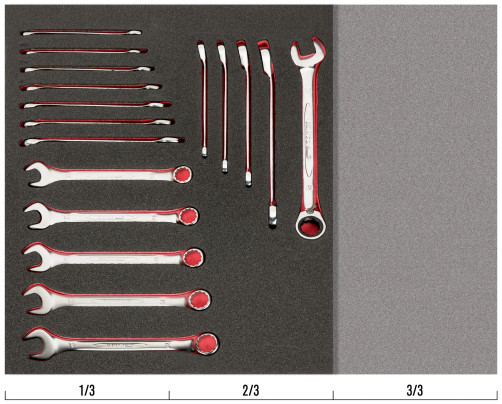 Fit&Go Набор комбинированных и трещеточных ключей в ложементе, 17 предметов