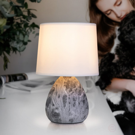 Rivoli Damaris 7037-501 Table Lamp 1 * E14 40W ceramic black and white with lampshade