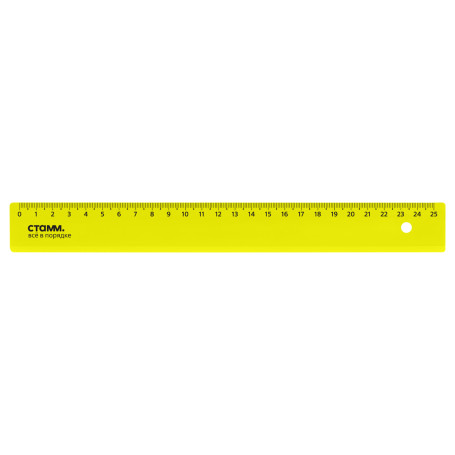 Ruler 25cm STAMM, plastic, transparent, neon colors, assorted
