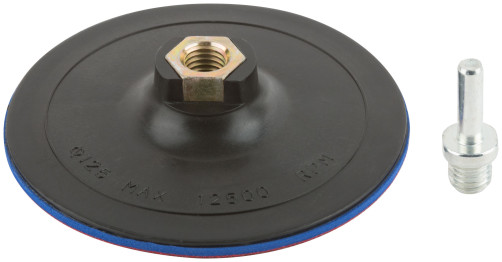 Grinding disc with Velcro, M14 nut + drill adapter, 125x3 mm