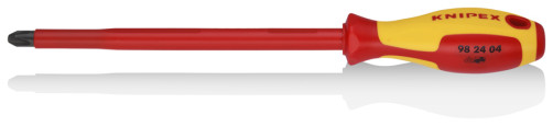Отвертка крестовая PH4 VDE, длина лезвия 200 мм, L-320 мм, диэлектрическая, 2-компонентная рукоятка