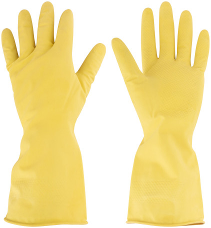 Latex gloves (with internal coating), size M