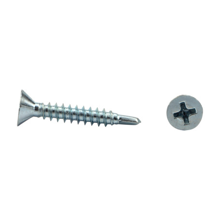 Self-tapping screw window KRANZ drill, 3.9x25, white zinc, box (500 pcs./pack.)