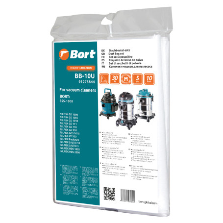 A set of dust bags for the BORT BB-10U vacuum cleaner