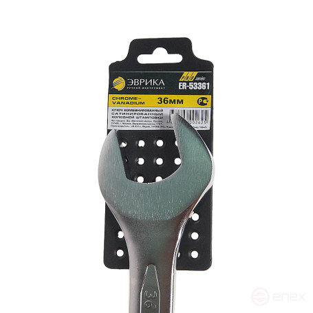 Ключ комбинированный 36мм ER-53361 (Chrome vanadium) на держателе PRO ЭВРИКА 1/10/20
