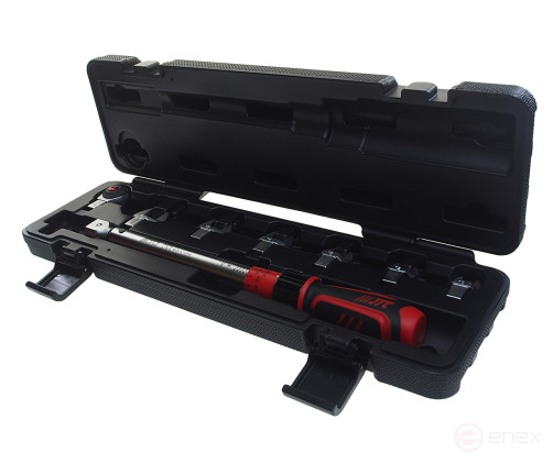 Ключ динамометрический 20-110Нм 9-12мм с рожковыми насадками 10-19мм 8 предметов JTC