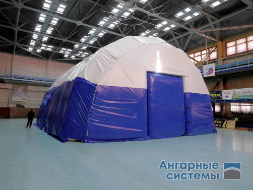 PVC pneumatic frame hangar garage with swing gates