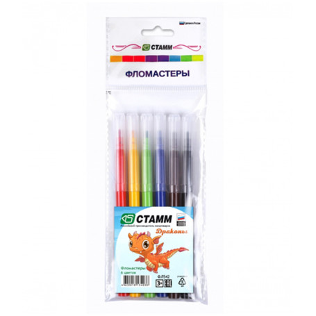 Markers STAMM "Dragons", 06cv., washable, package, European weight