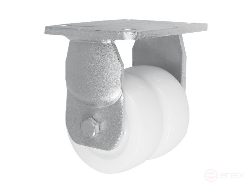 Колесная опора д.100 мм неповоротная большегрузная сдвоенная литой полиамид