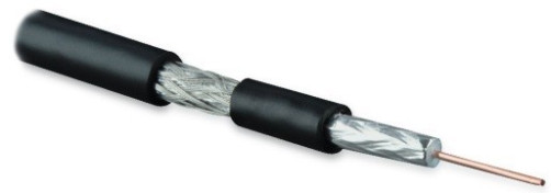COAX-RG59-CU-500 Coaxial cable RG-59, 75 ohms , core - 0.8 mm (copper, solid), foil + braid screen (tinned copper, 48%), outer diameter 6.1mm, PVC insulation (500 m bay)